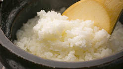 米は東近江市の農場から直接仕入れるこしひかり、土鍋は信楽焼を
