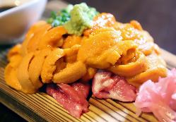 【kairi流う肉】あふれんばかりの雲丹と、鮮度抜群の生肉コラボ