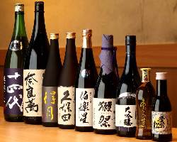 十四代他、約２０種類〜の日本酒のご用意ございます