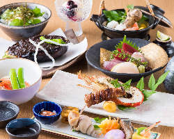 名店萬菊の味を季節感溢れる伝統の和食。四季を感じて頂きます