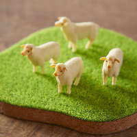 1皿ごと羊or牛が芝生コースターに一頭ずつ追加していきます！