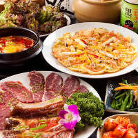 4種の焼肉と当店自慢の韓国料理が味わえる2H飲み放題付コース