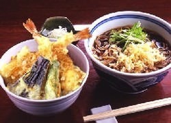 ◇ランチセット海老天丼とお蕎麦
