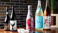 利き酒師厳選の日本酒は、どれもお料理との相性抜群です