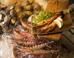 新鮮な海鮮・串焼き・焼野菜など様々な食材を炉ばた焼！