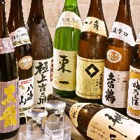 海鮮・和食料理との相性◎全国から揃えた銘柄日本酒を多数ご用意