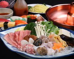 ◆秘伝の鍋と寿司を愉しむ◆ Ｂコース 飲み放題付5200円(税込)