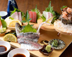 明石港から直送の新鮮魚介◆お造り、お寿司でどうぞ。
