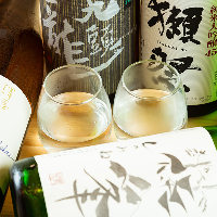 焼酎・日本酒は各地のこだわり地酒を多数ご用意！