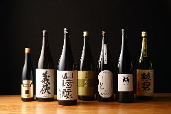 希少な日本酒を取り揃え！愛知の地酒も豊富。焼酎ワインも