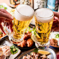 飲放題はビール～カクテル,日本酒,焼酎まで140種類以上の品揃え