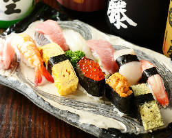 厳選鮮魚が自慢！ 寿司、刺身、天麩羅などなど